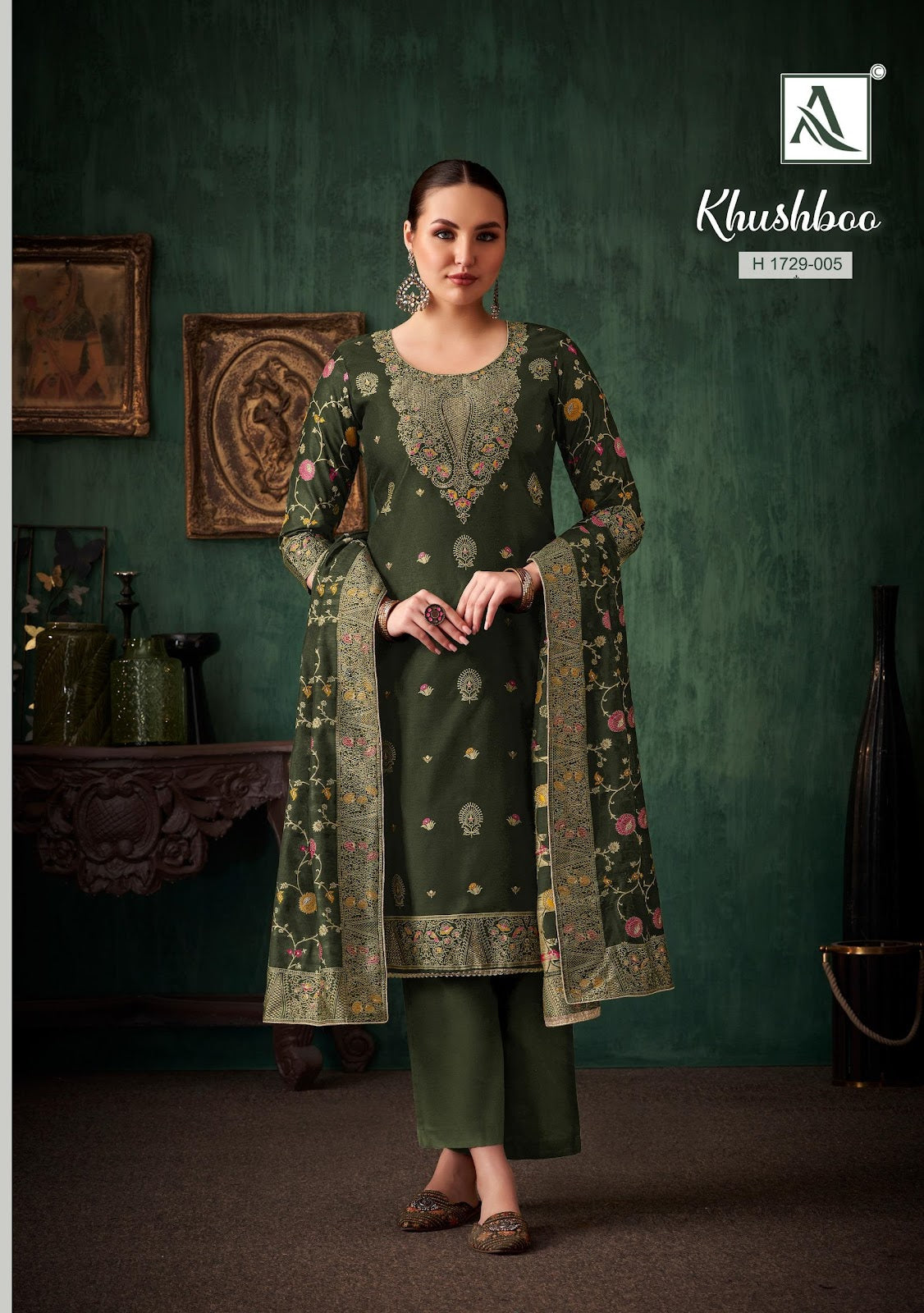 Khushboo Alok Weaving Pant Style Suits Exporter Ahmedabad