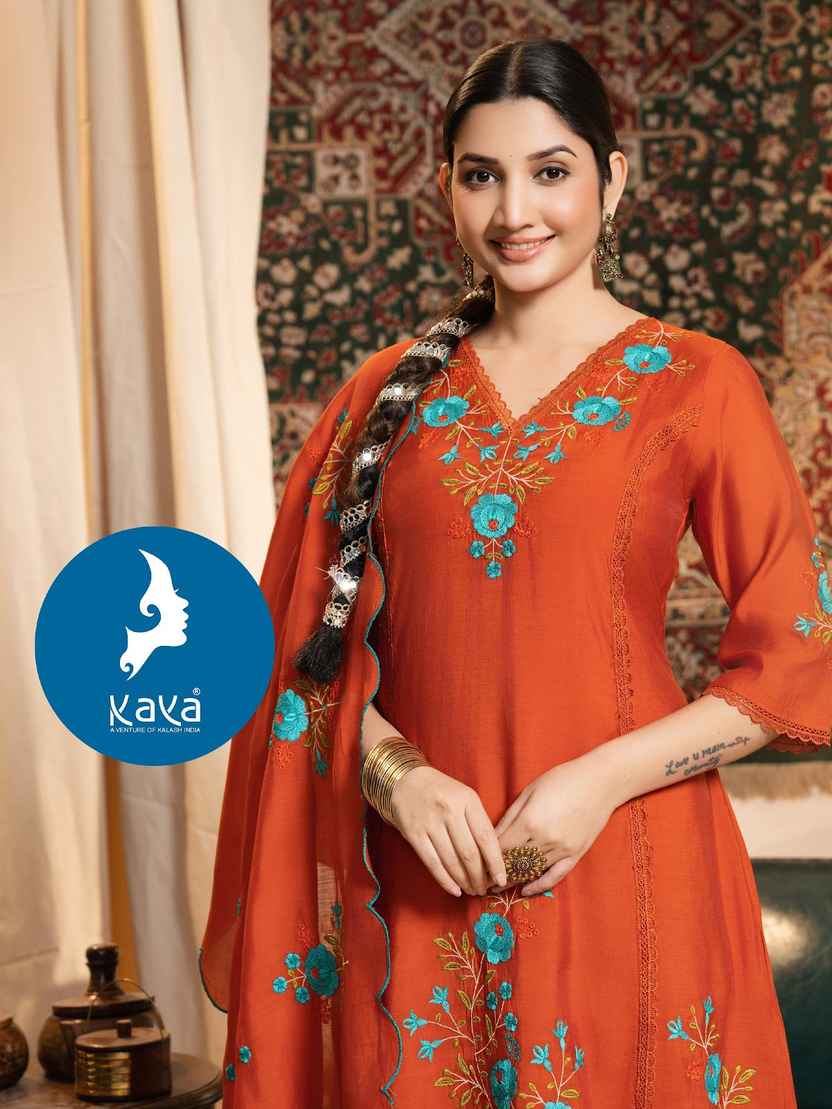 Khushboo Kaya Chanderi Readymade Anarkali Suits Manufacturer Ahmedabad