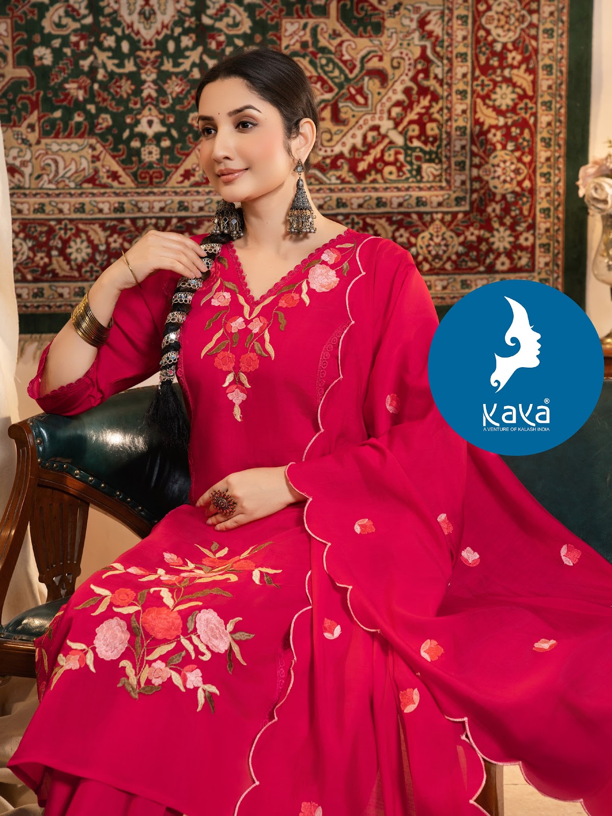 Khushboo Kaya Chanderi Readymade Anarkali Suits Manufacturer Ahmedabad
