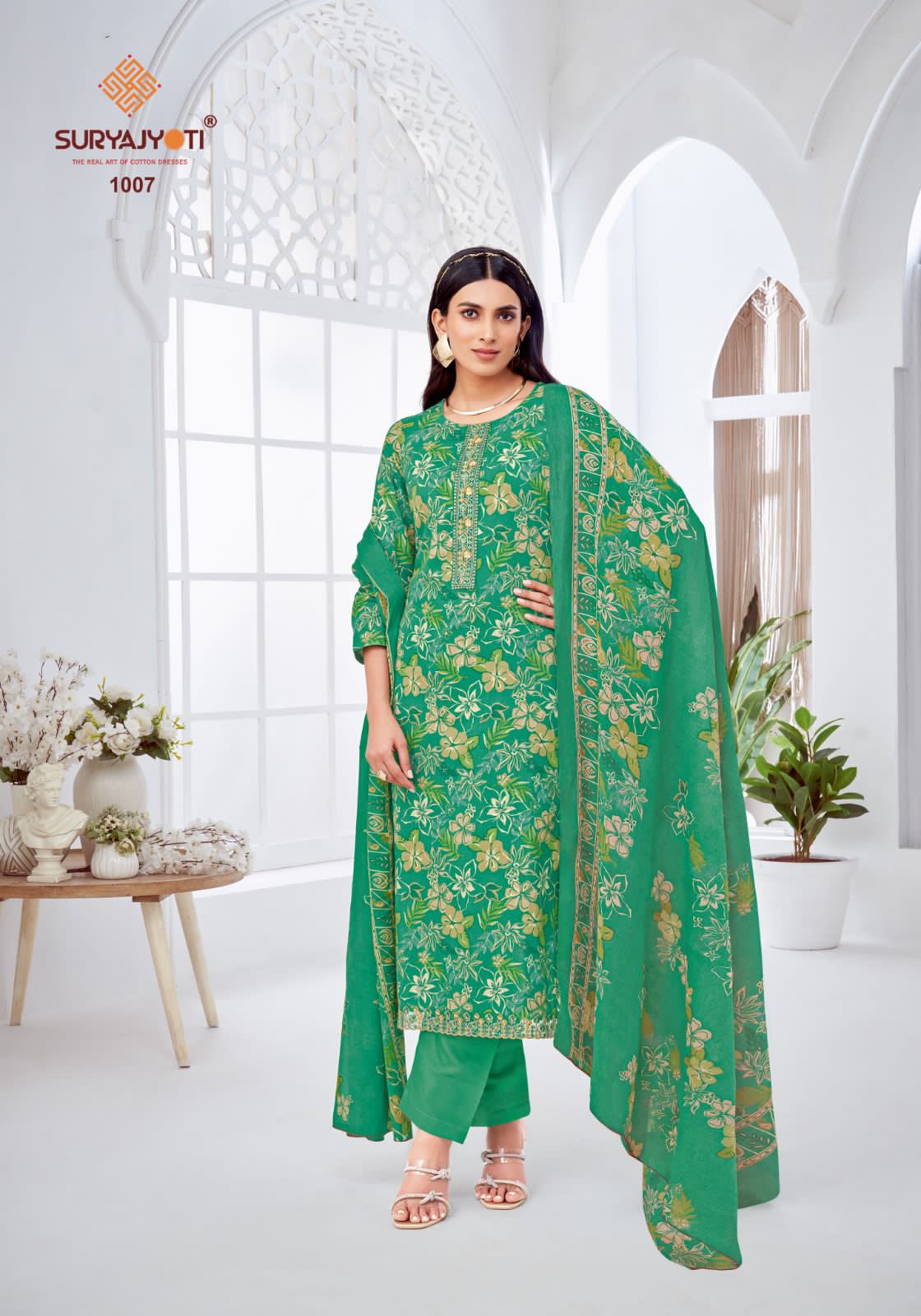 Khushboo Vol 1 Suryajyoti Lawn Cotton Pant Style Suits Wholesaler Gujarat