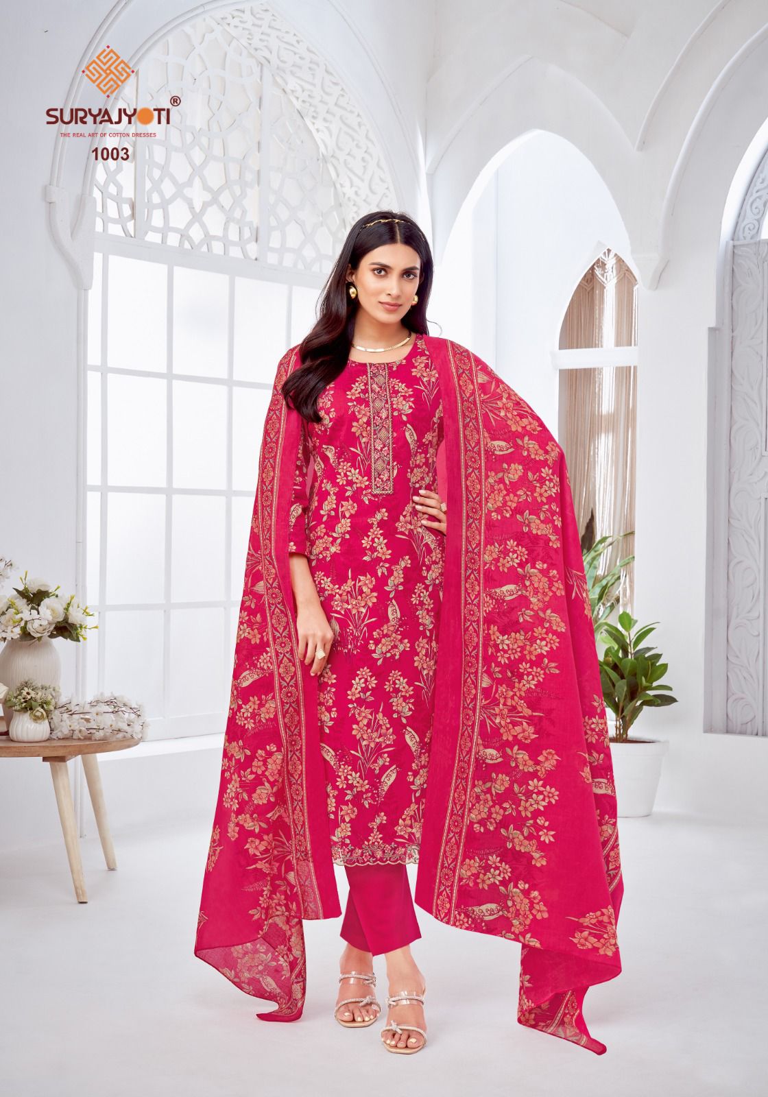 Khushboo Vol 1 Suryajyoti Lawn Cotton Pant Style Suits Wholesaler Gujarat