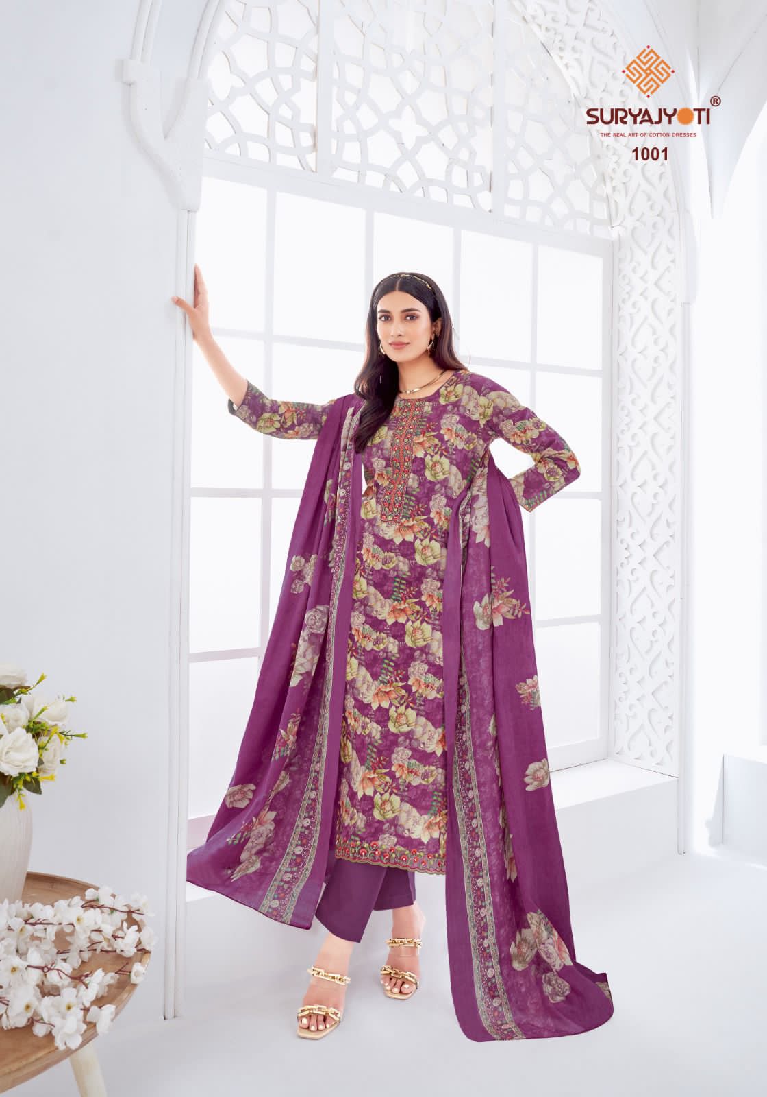 Khushboo Vol 1 Suryajyoti Lawn Cotton Pant Style Suits Wholesaler Gujarat