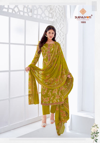 Khushboo Vol 1 Suryajyoti Lawn Cotton Pant Style Suits Wholesaler Gujarat