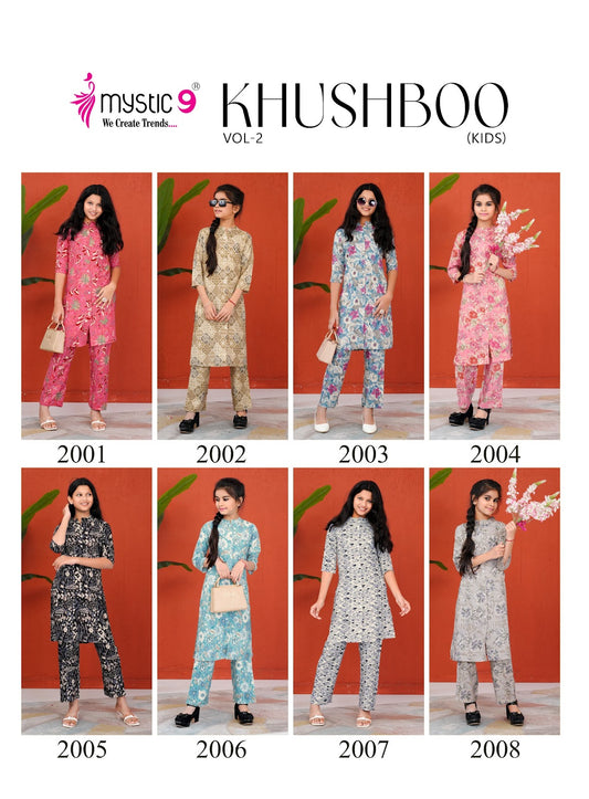Khushboo Vol 2 Mystic 9 Viscose Girls Co Ord Set Manufacturer Ahmedabad