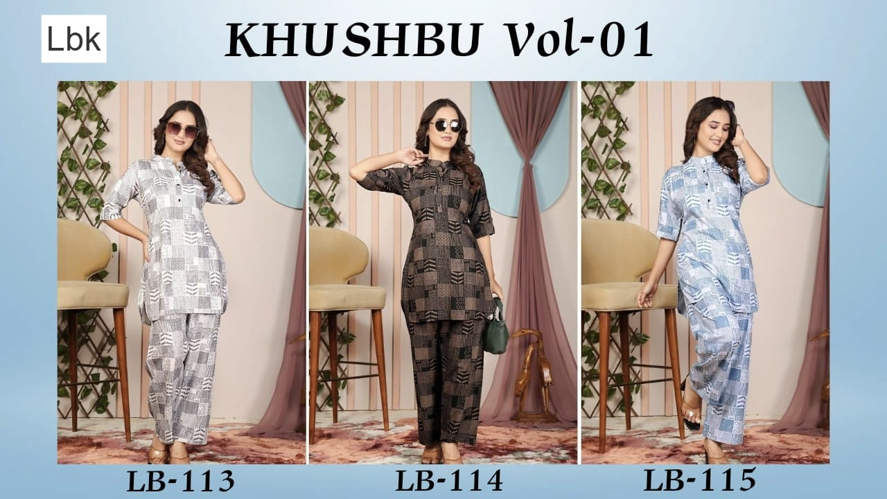 Khushbu Vol 1 Lbk Rayon 22Kg Co Ord Set Supplier Ahmedabad