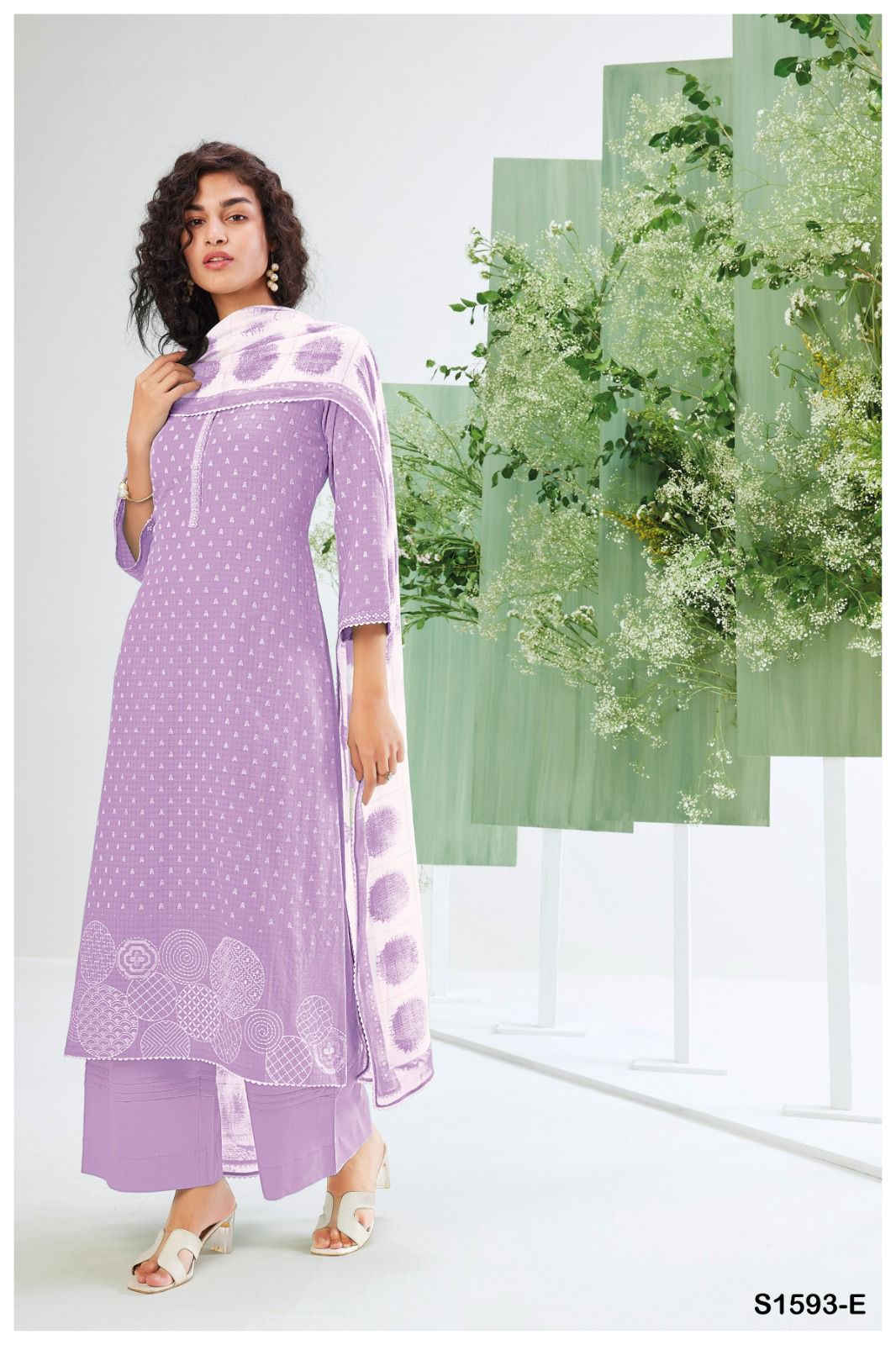 Khushi-1593 Ganga Premium Cotton Plazzo Style Suits