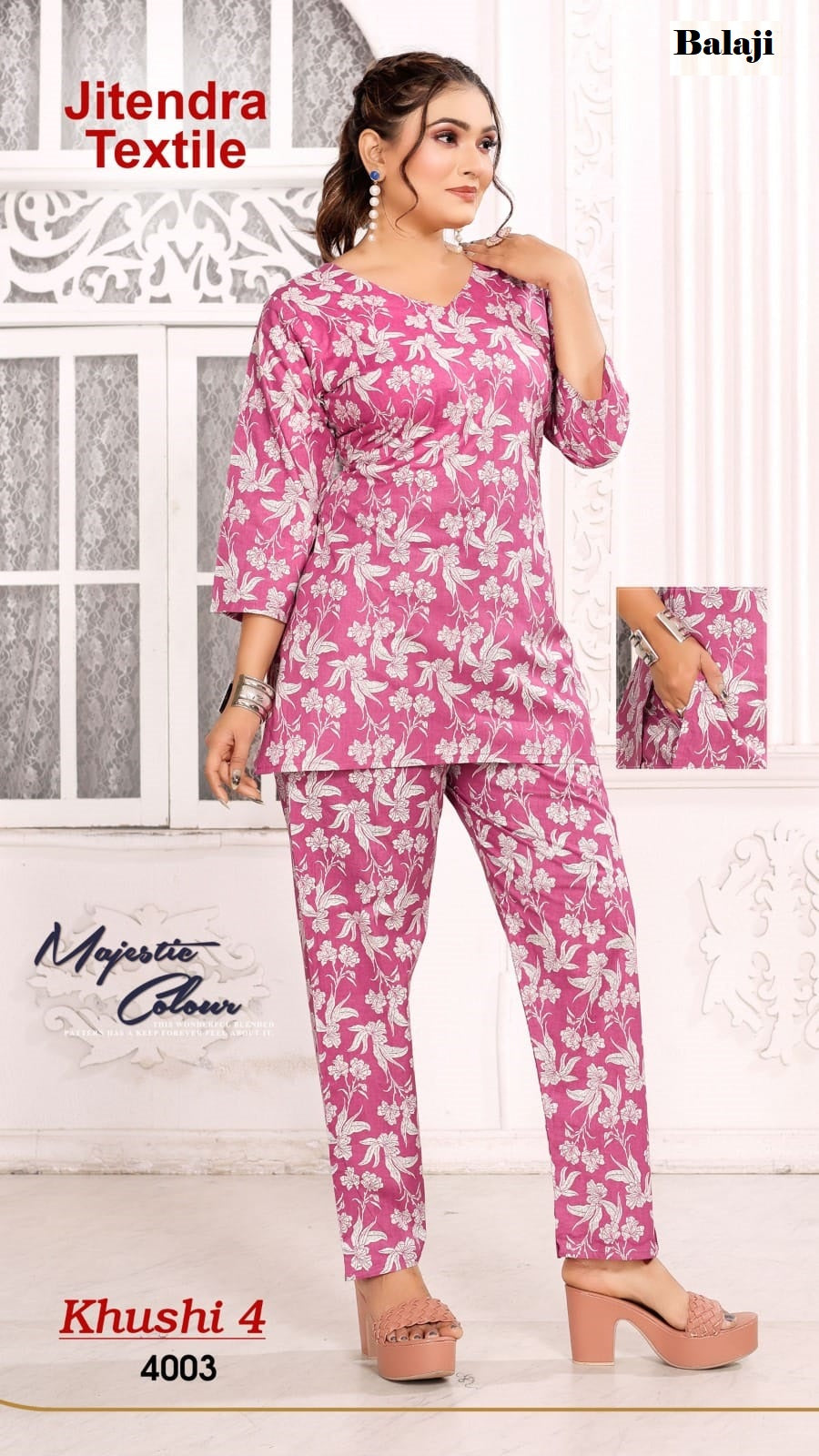 Khushi 4 Balaji Cotton Co Ord Set Supplier India