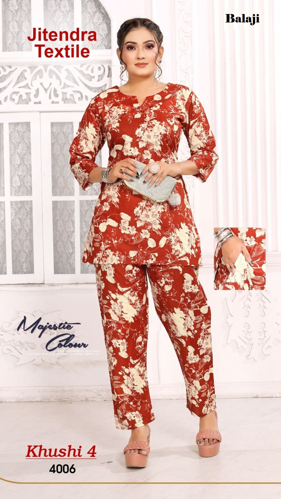 Khushi 4 Balaji Cotton Co Ord Set Supplier India