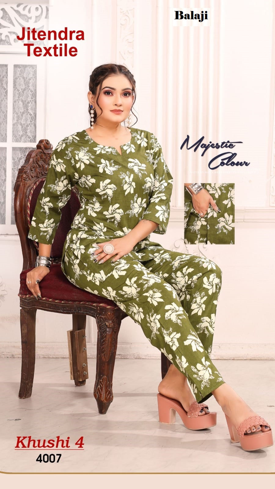 Khushi 4 Balaji Cotton Co Ord Set Supplier India