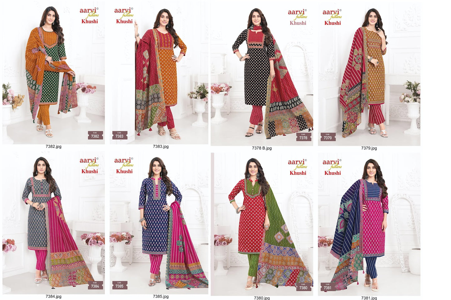 Khushi Aarvi Fashions Cotton Readymade Pant Style Suits Manufacturer Ahmedabad