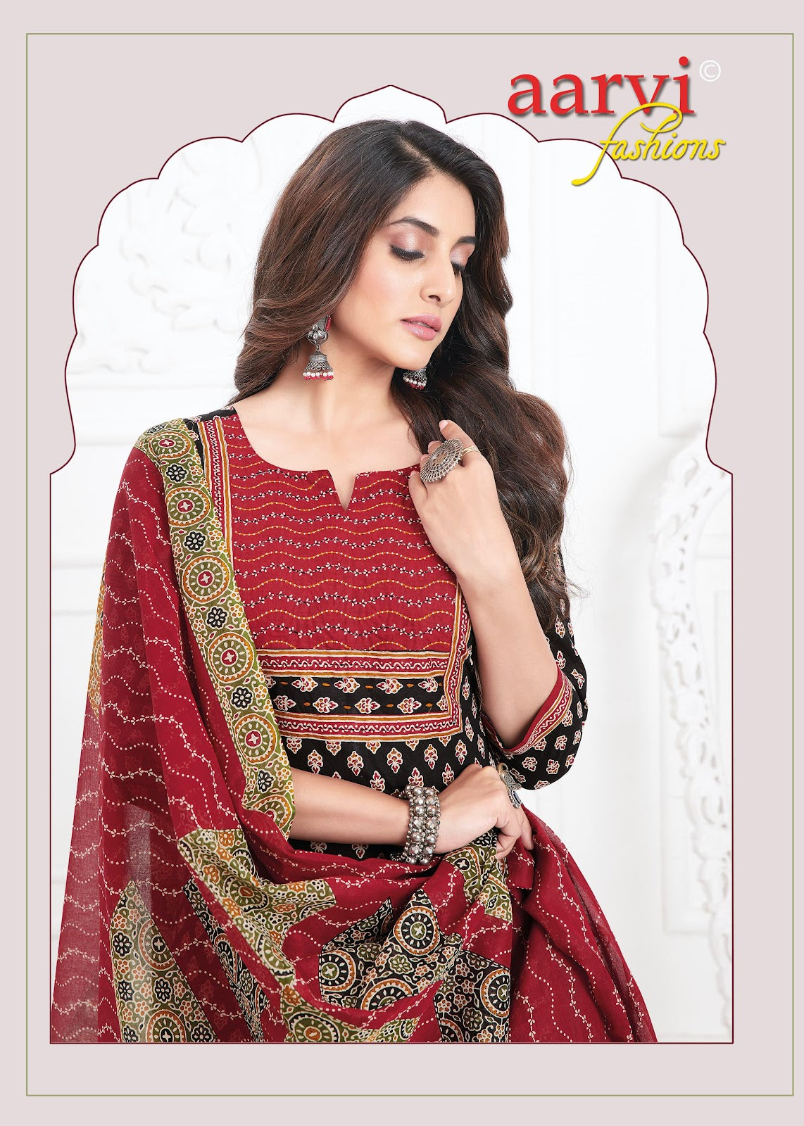 Khushi Aarvi Fashions Cotton Readymade Pant Style Suits Manufacturer Ahmedabad