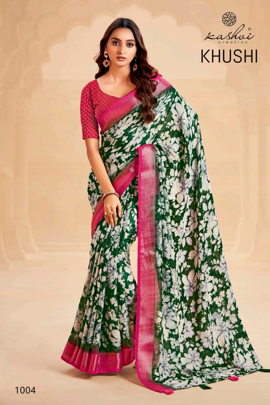 Khushi Kashvi Creation Dull Moss Sarees Exporter Gujarat