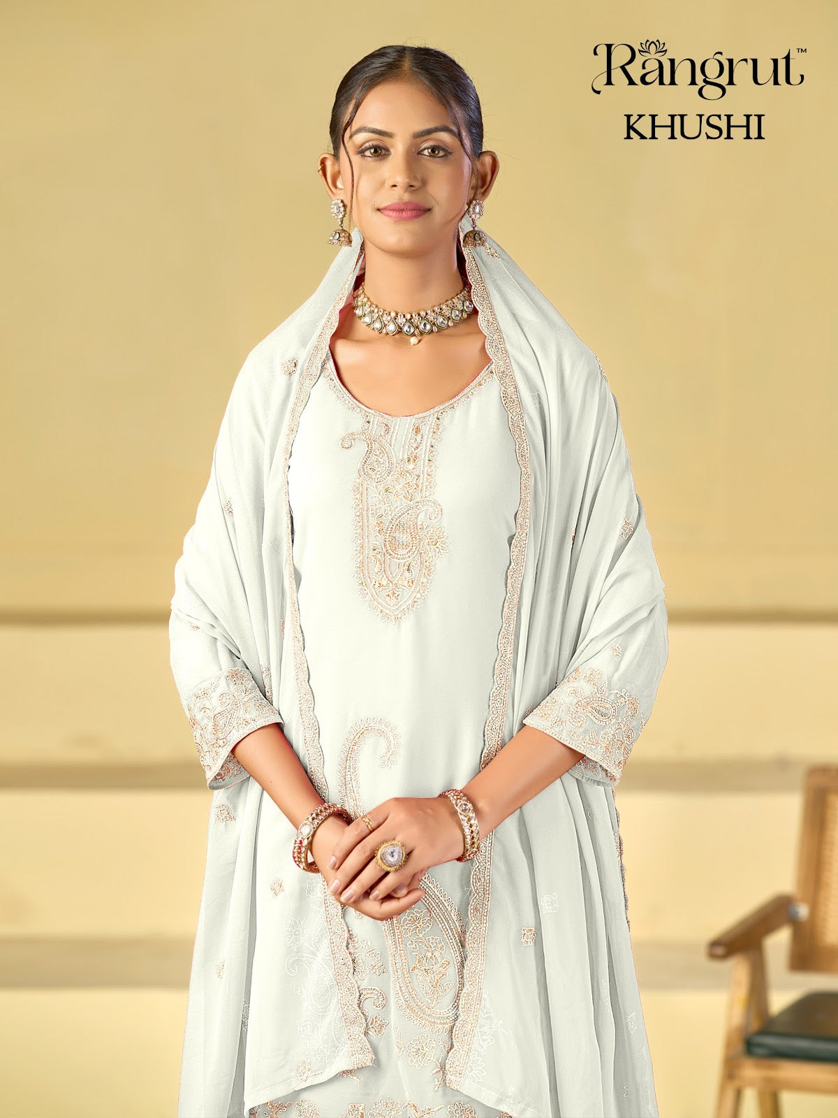 Khushi Rangrut Banwery Georgette Readymade Plazzo Style Suits Manufacturer India