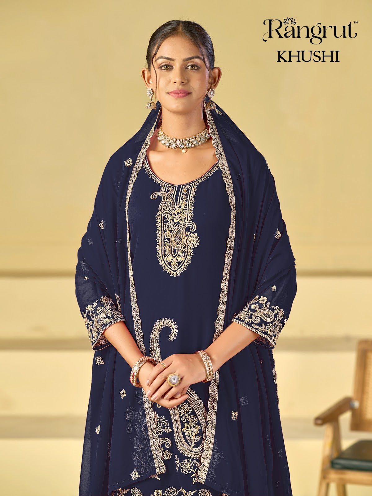 Khushi Rangrut Banwery Georgette Readymade Plazzo Style Suits Manufacturer India