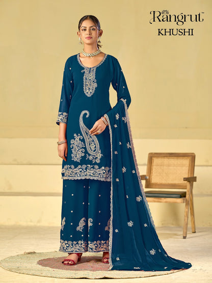 Khushi Rangrut Banwery Georgette Readymade Plazzo Style Suits Manufacturer India