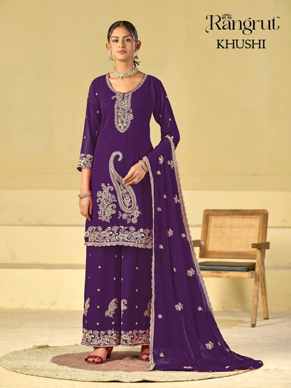 Khushi Rangrut Banwery Georgette Readymade Plazzo Style Suits Manufacturer India