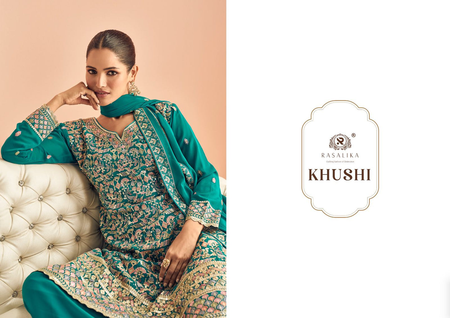 Khushi Rasalika Georgette Readymade Plazzo Style Suits Wholesaler Gujarat