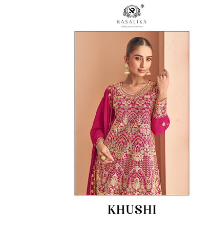 Khushi Rasalika Georgette Readymade Plazzo Style Suits Wholesaler Gujarat