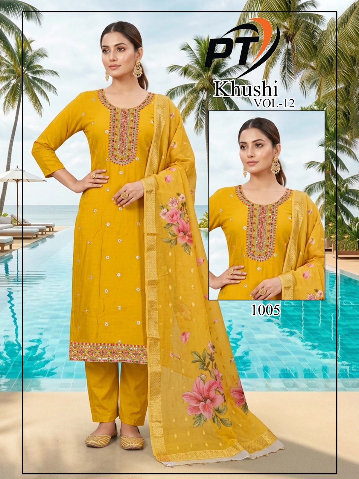 Khushi Vol 12 Pt Roman Silk Readymade Pant Style Suits Manufacturer Gujarat