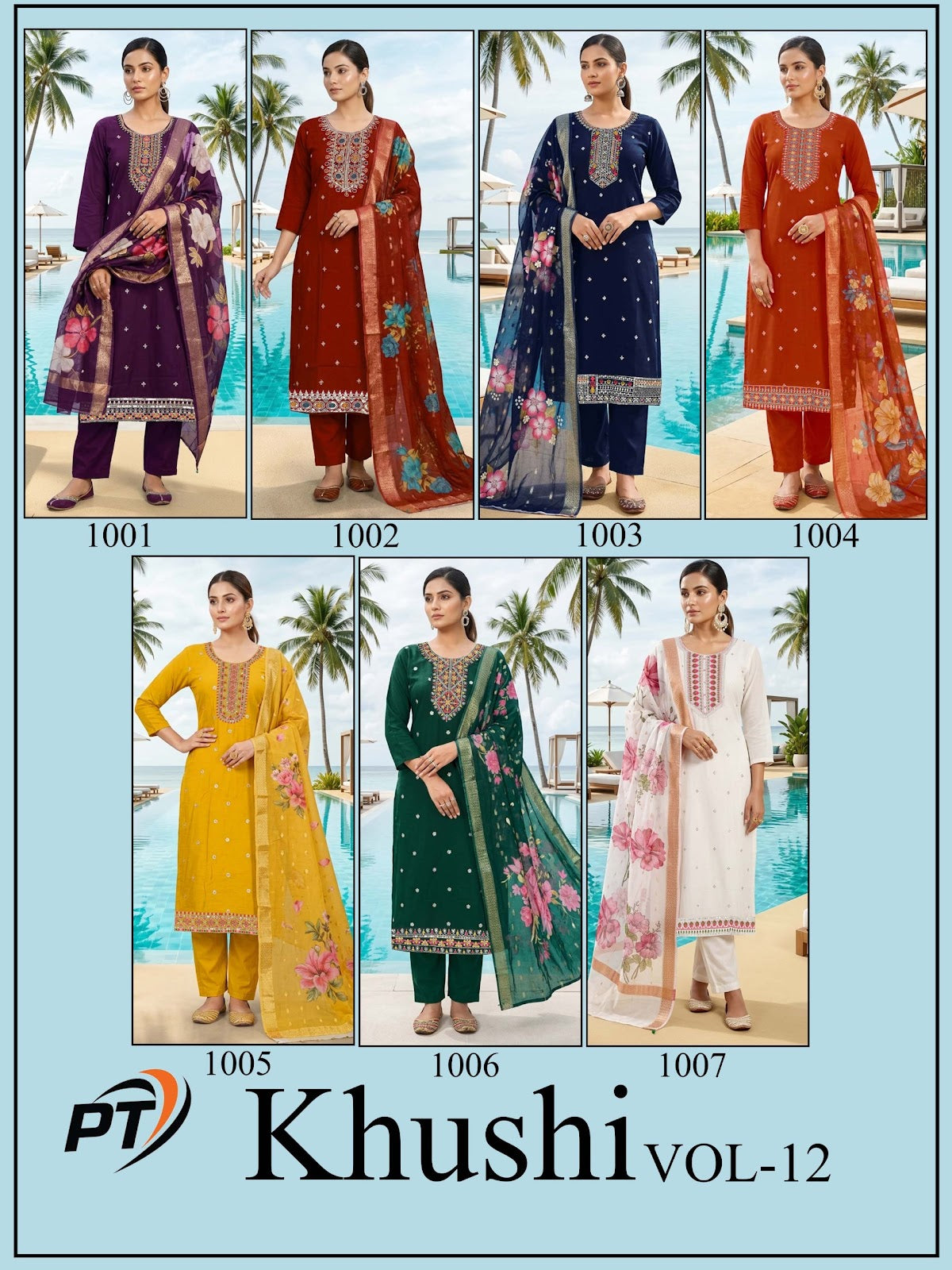 Khushi Vol 12 Pt Roman Silk Readymade Pant Style Suits Manufacturer Gujarat