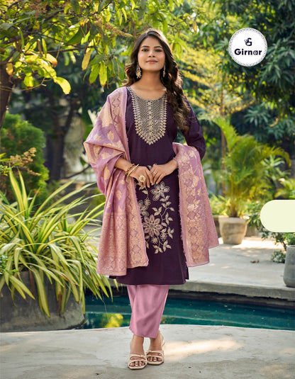 Khushi Vol 1 Girnar Roman Readymade Pant Style Suits Wholesaler Ahmedabad