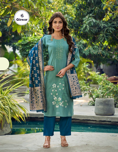 Khushi Vol 1 Girnar Roman Readymade Pant Style Suits Wholesaler Ahmedabad