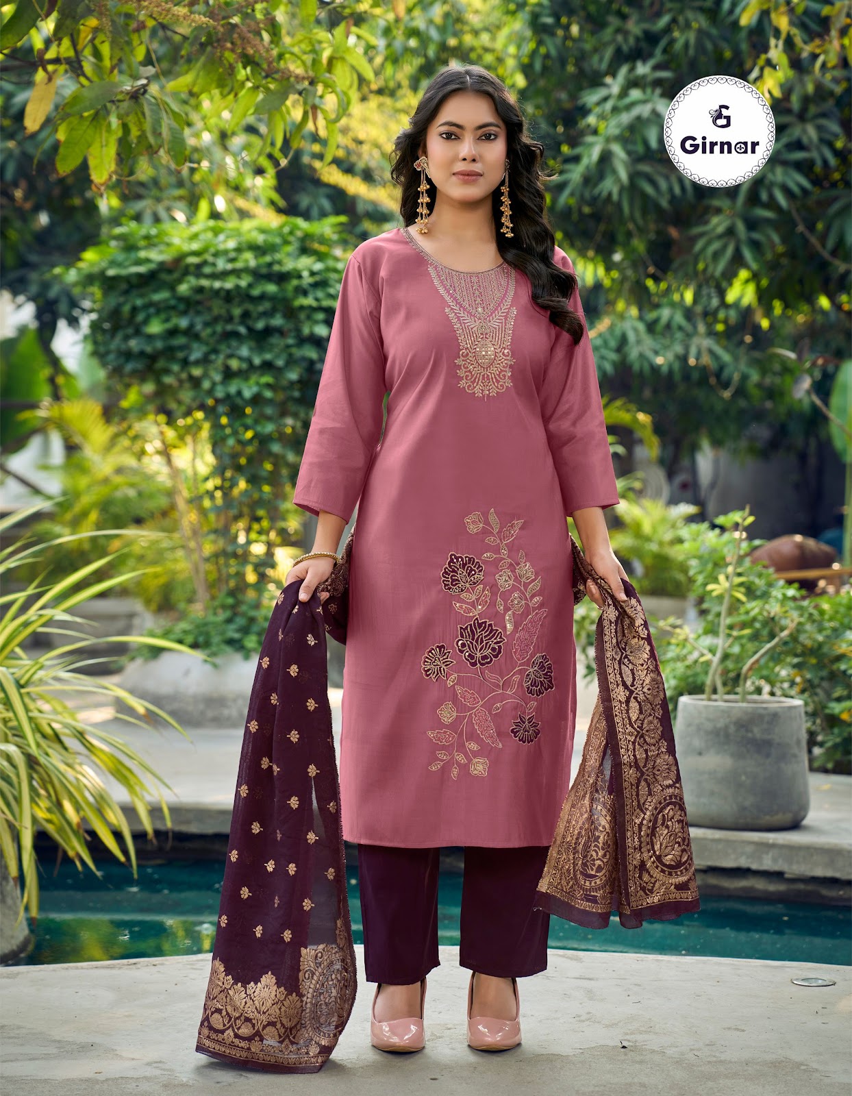Khushi Vol 1 Girnar Roman Readymade Pant Style Suits Wholesaler Ahmedabad