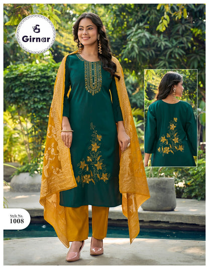 Khushi Vol 1 Girnar Roman Readymade Pant Style Suits Wholesaler Ahmedabad