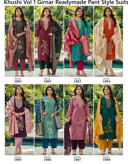 Khushi Vol 1 Girnar Roman Readymade Pant Style Suits Wholesaler Ahmedabad