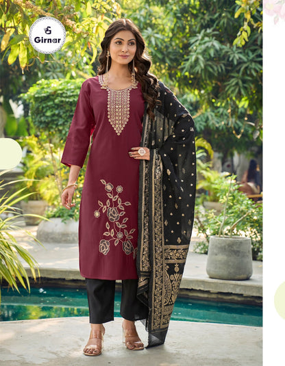 Khushi Vol 1 Girnar Roman Readymade Pant Style Suits Wholesaler Ahmedabad