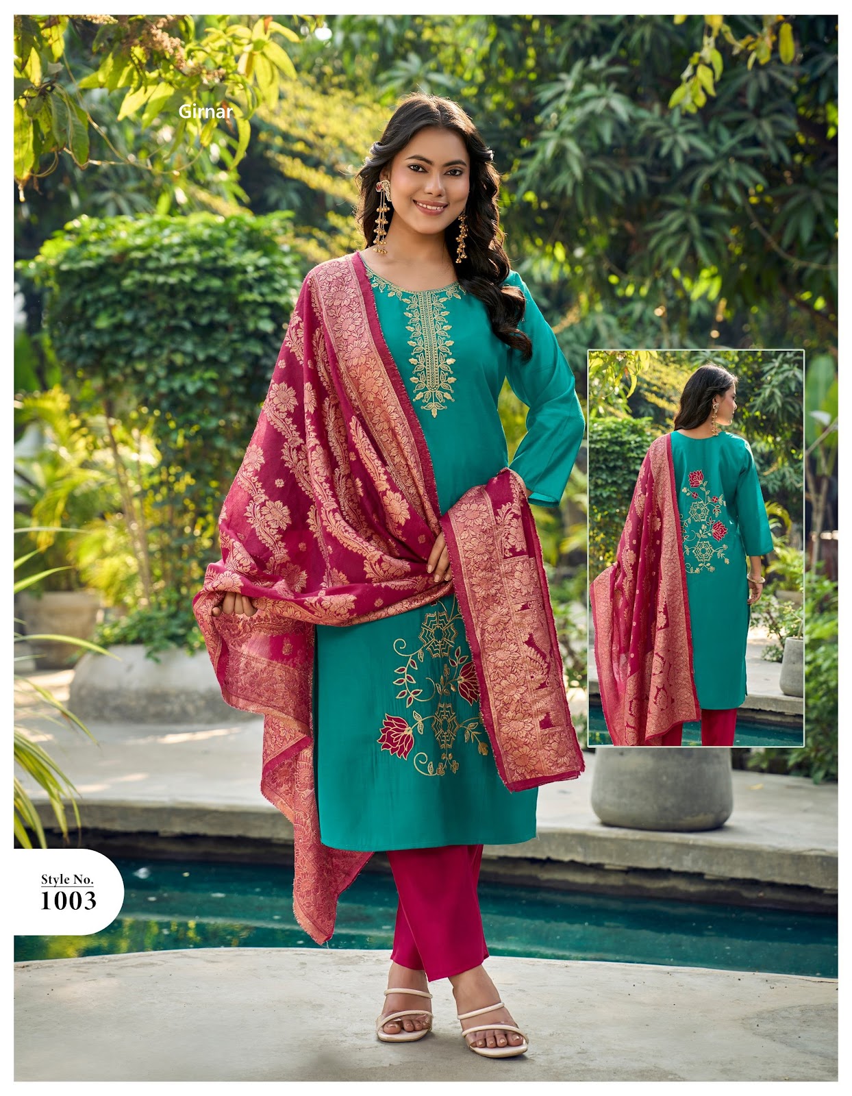 Khushi Vol 1 Girnar Roman Readymade Pant Style Suits Wholesaler Ahmedabad