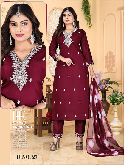 Khushi Vol 1 Kt Roman Silk Readymade Pant Style Suits Supplier Ahmedabad