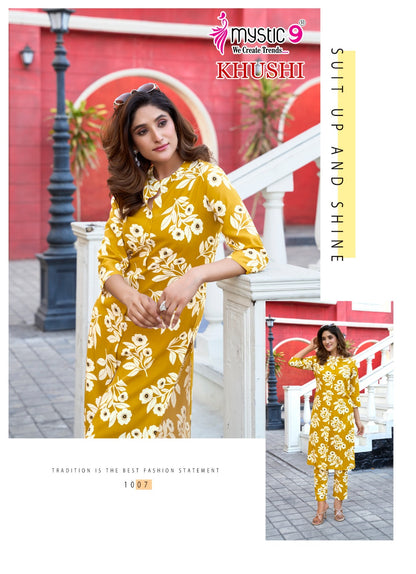Khushi Vol 1 Mystic 9 Premium Viscose Co Ord Set Wholesaler Ahmedabad