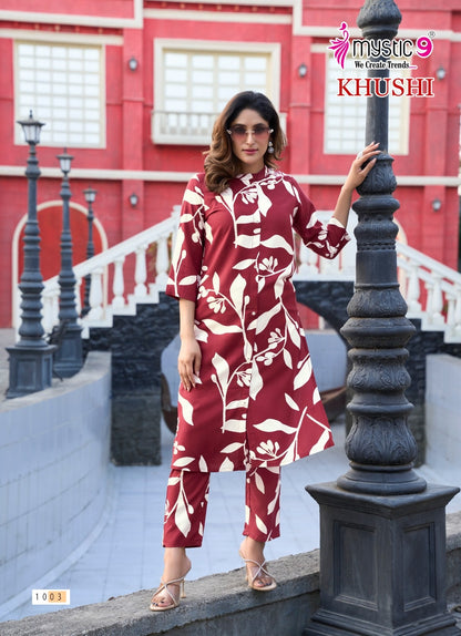 Khushi Vol 1 Mystic 9 Premium Viscose Co Ord Set Wholesaler Ahmedabad