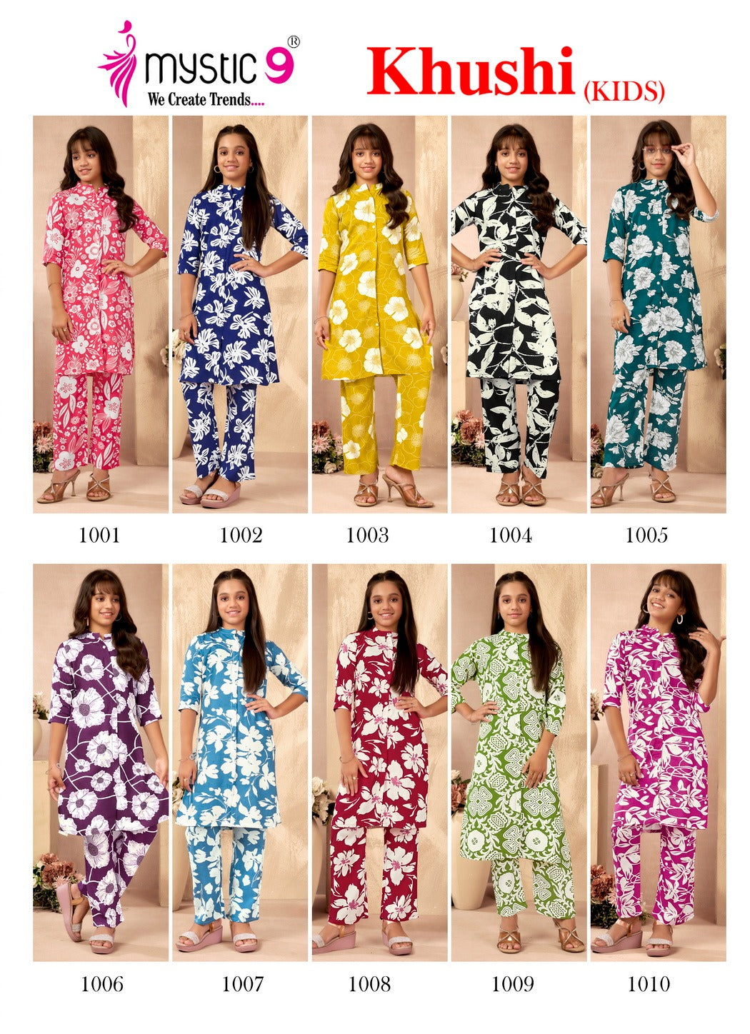 Khushi Vol 1 Mystic 9 Viscose Girls Co Ord Set Manufacturer Ahmedabad