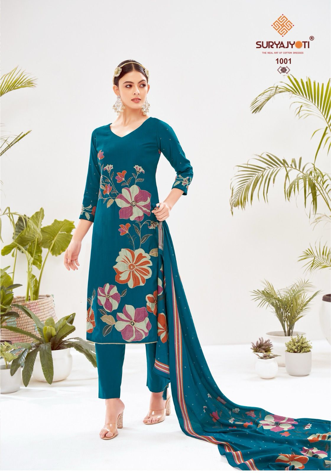 Khushi Vol 1 Suryajyoti Roman Vertigan Pant Style Suits Supplier India