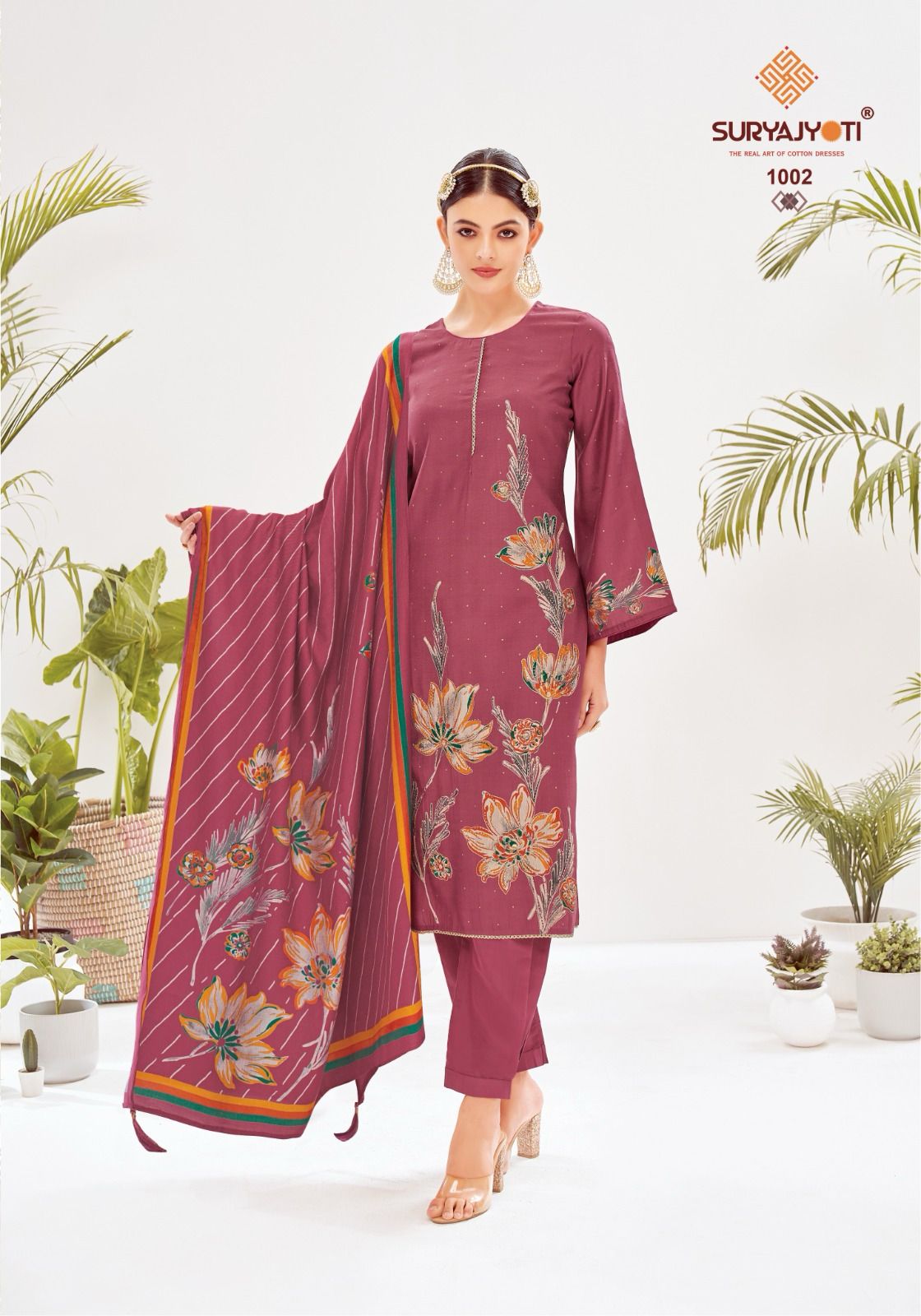 Khushi Vol 1 Suryajyoti Roman Vertigan Pant Style Suits Supplier India