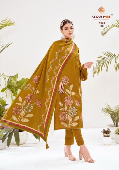 Khushi Vol 1 Suryajyoti Roman Vertigan Pant Style Suits Supplier India