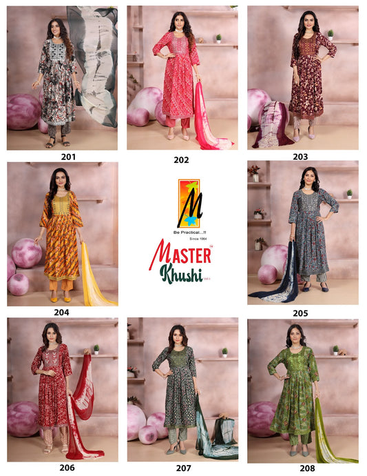 Khushi Vol 2 Master Rayon Foil Readymade Pant Style Suits Manufacturer Gujarat