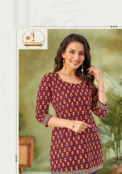Khushi Vol 2 Miss World Choice Cotton Short Kurtis Wholesale Price