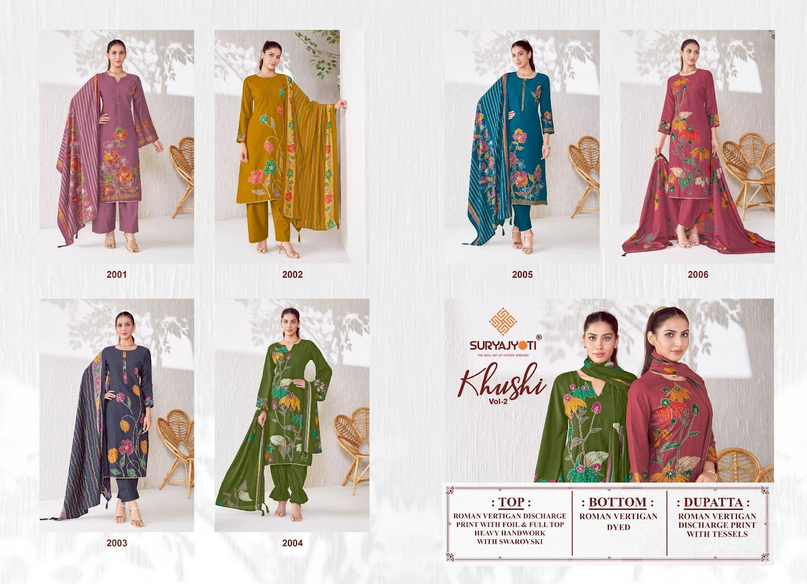 Khushi Vol 2 Suryajyoti Vertigan Pant Style Suits Wholesale Rate