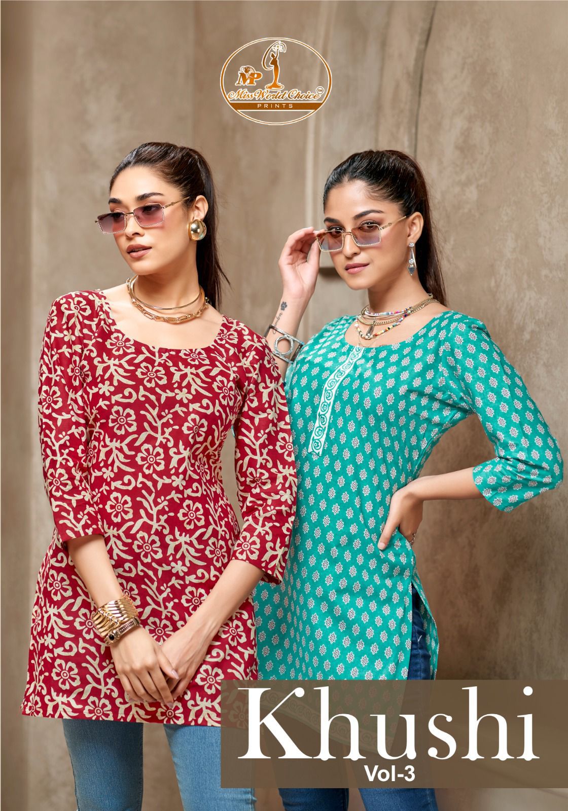 Khushi Vol 3 Miss World Choice Cotton Short Kurtis Wholesale