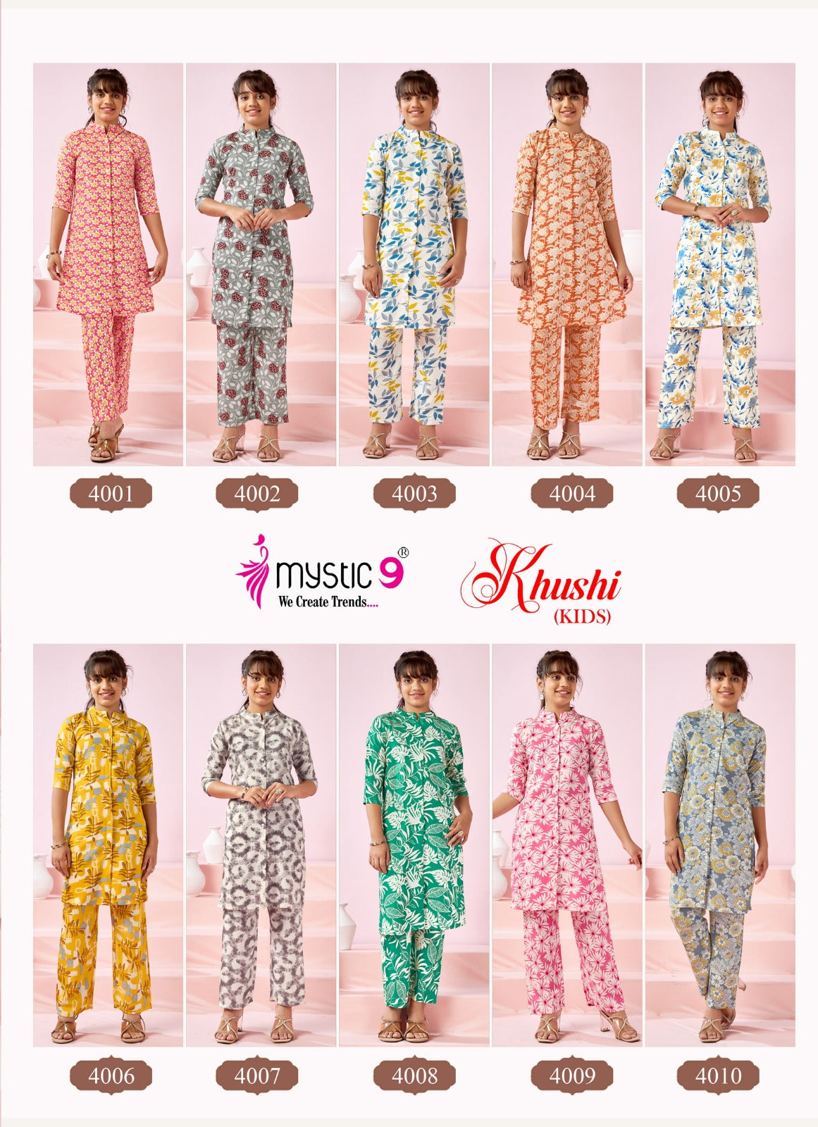 Khushi Vol 4 Mystic 9 Viscose Girls Co Ord Set Exporter Ahmedabad