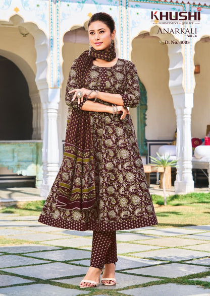 Khushi Vol 4 Nandgopal Cotton Readymade Anarkali Suits Supplier Gujarat