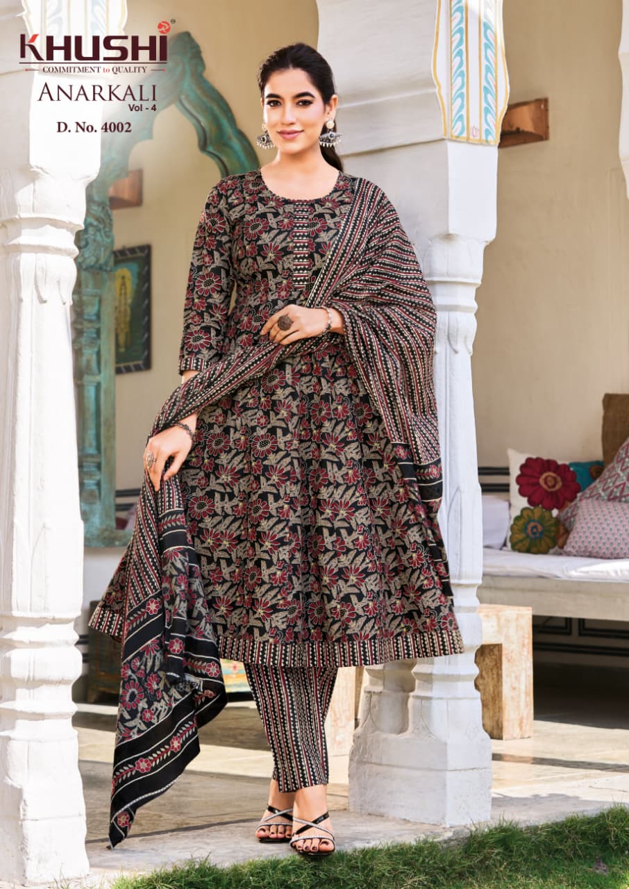 Khushi Vol 4 Nandgopal Cotton Readymade Anarkali Suits Supplier Gujarat