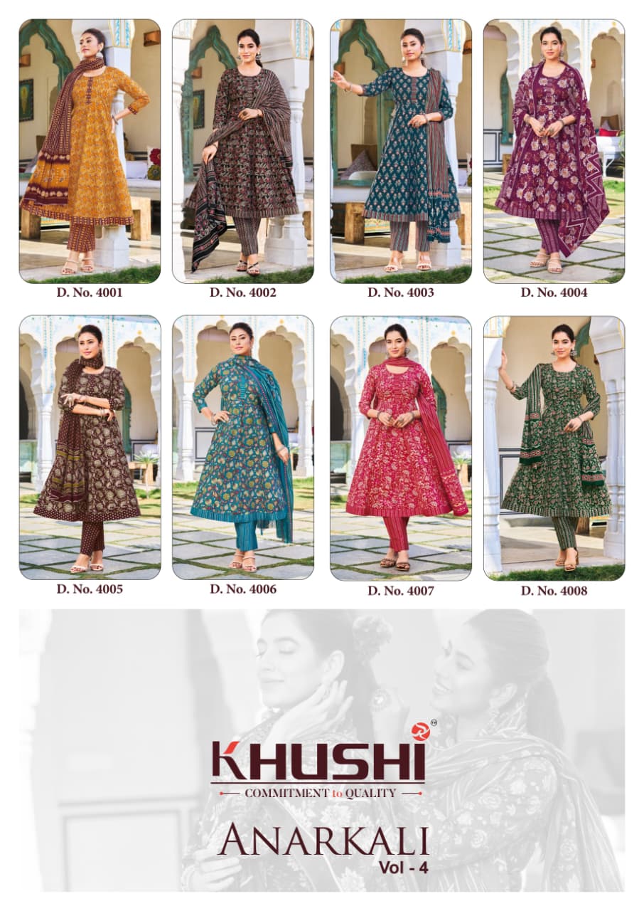 Khushi Vol 4 Nandgopal Cotton Readymade Anarkali Suits Supplier Gujarat