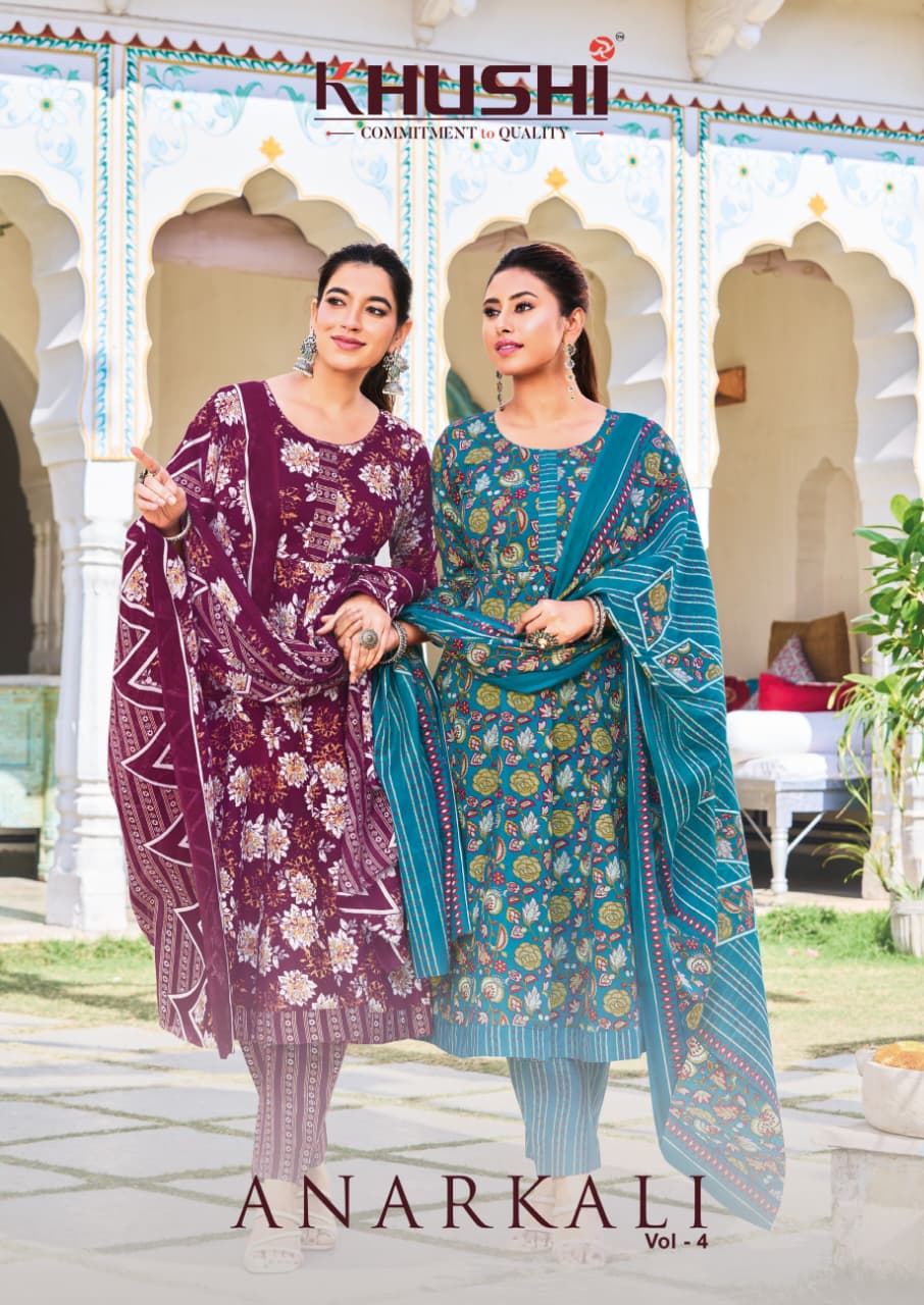 Khushi Vol 4 Nandgopal Cotton Readymade Anarkali Suits Supplier Gujarat
