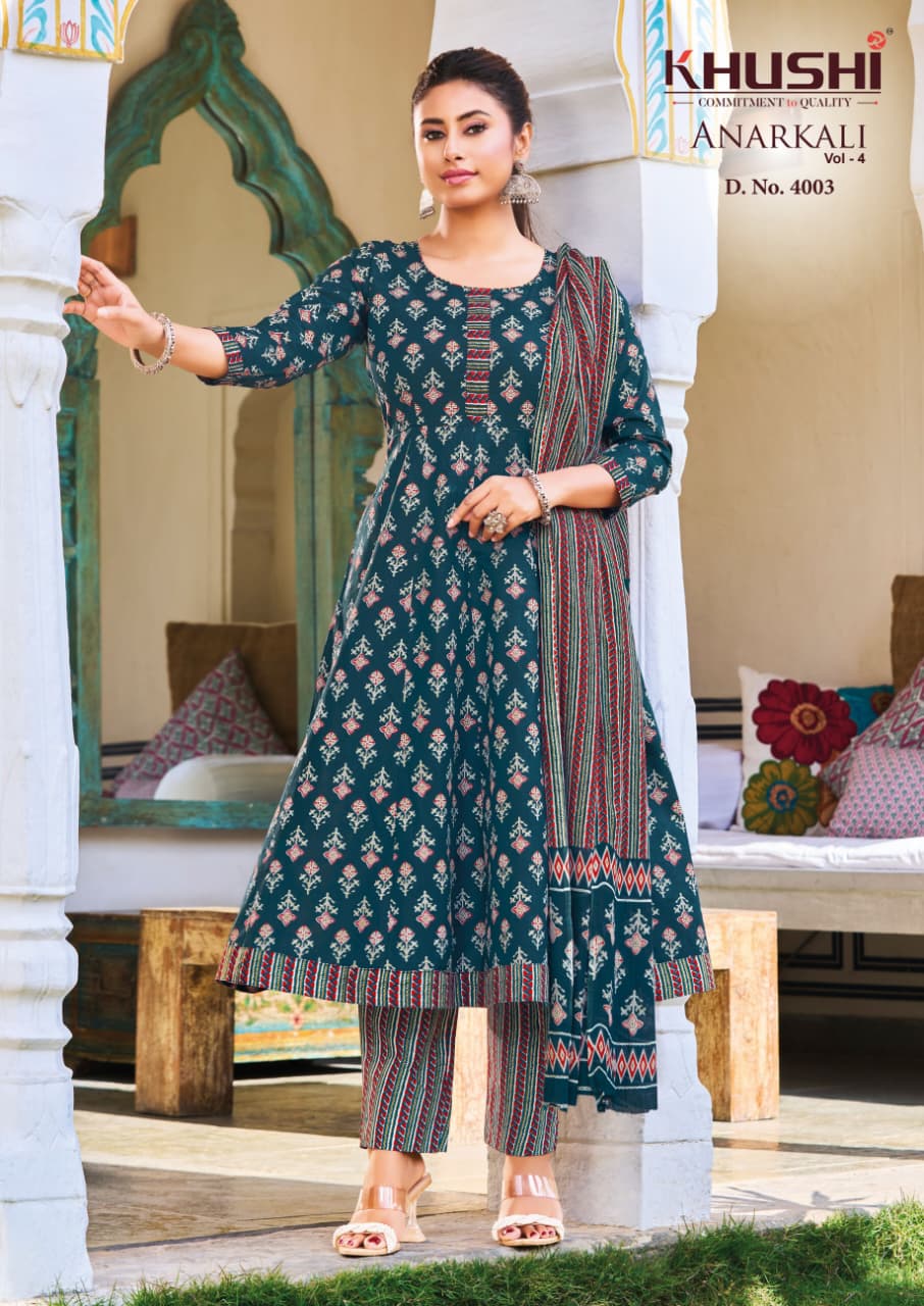 Khushi Vol 4 Nandgopal Cotton Readymade Anarkali Suits Supplier Gujarat