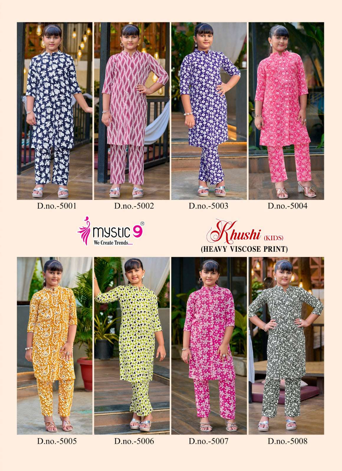 Khushi Vol 5 Mystic 9 Viscose Girls Co Ord Set Exporter Ahmedabad