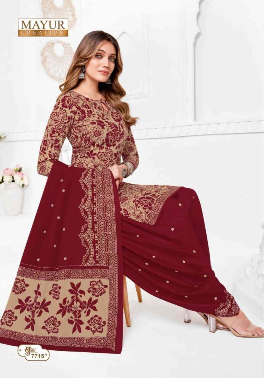 ख़ुशी वॉल्यूम 77 मयूर क्रिएशन कॉटन ड्रेस मटीरियल निर्यातक